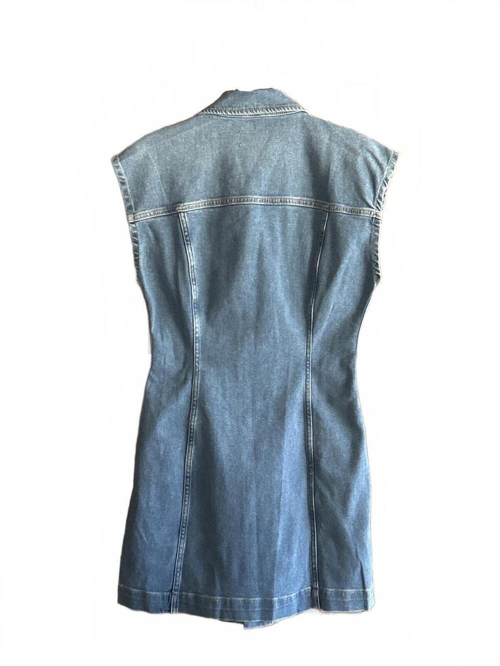 Etica Gabriela Denim Dress M Coquette Aesthetic Sustainable Jean Mini Button Up - Picture 4 of 5